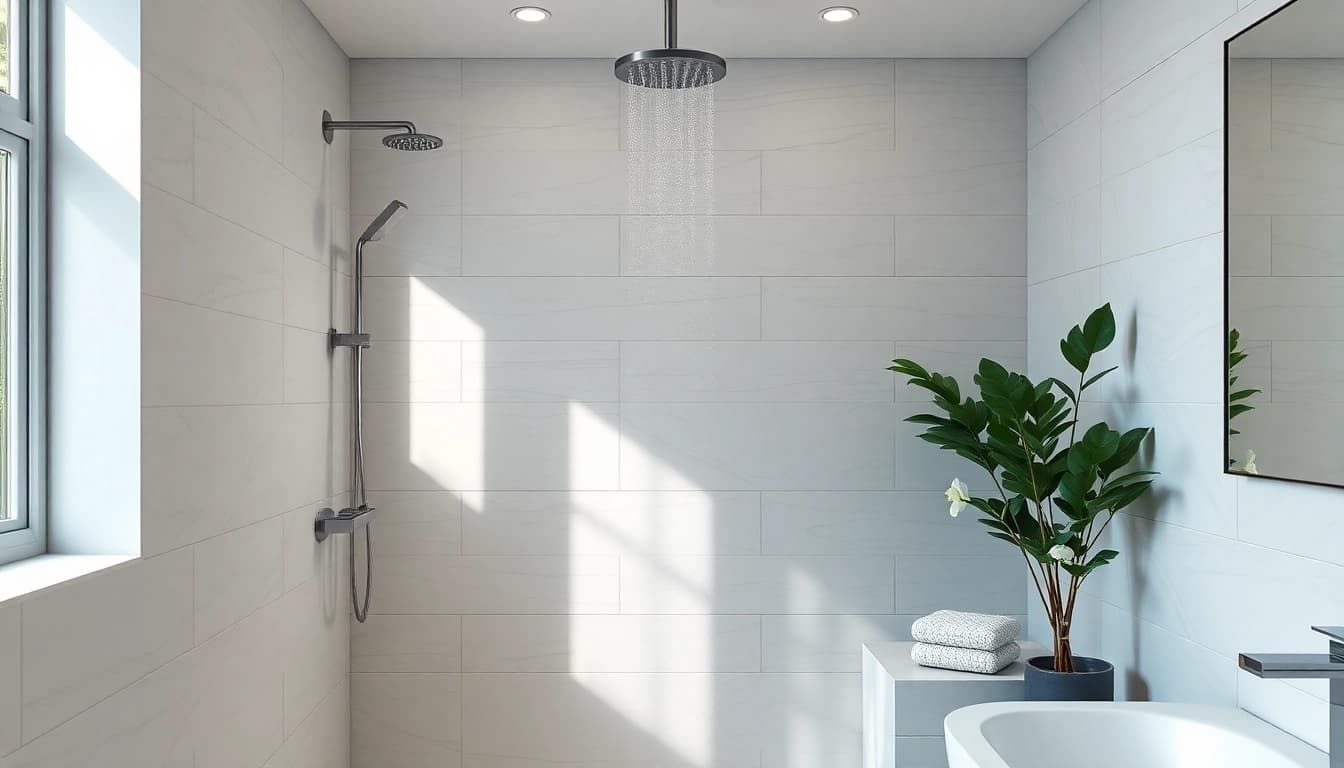 Experience elegant showers au in a modern bathroom with sleek designs and a rainfall showerhead.