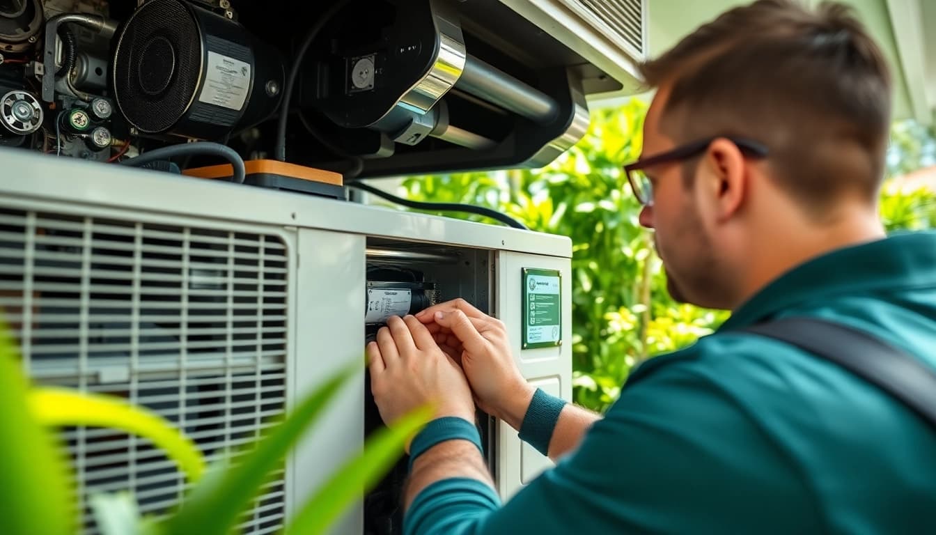 Efficient air conditioning repair service in Tampa by a skilled technician.