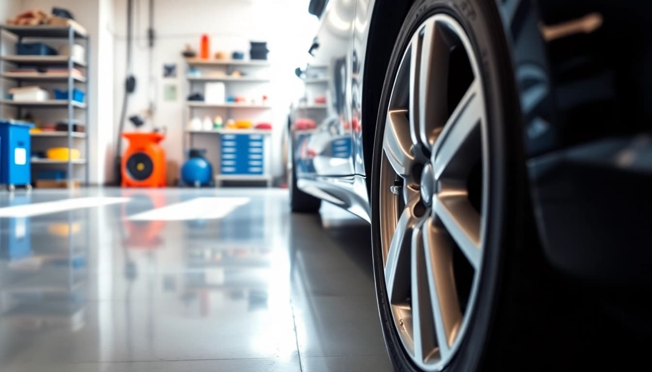Best car detailing Chattanooga TN showcasing a shiny vehicle and professional detailing tools in a bright setup.