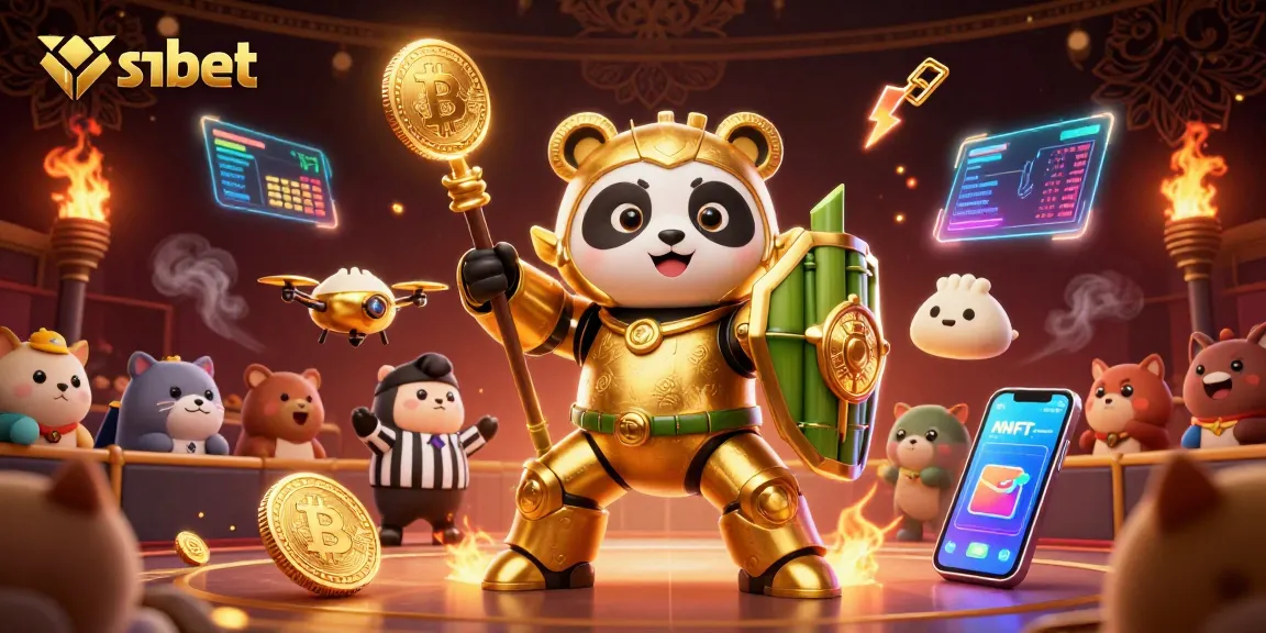 Engage in thrilling gameplay with shbet, featuring a golden panda mech and dynamic cryptocurrency elements.