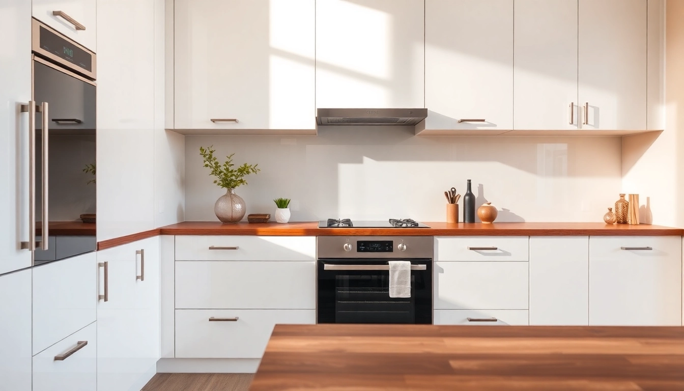 Cabinet Refacing Largo FL showcased through a modern kitchen transformation with elegant white cabinetry.