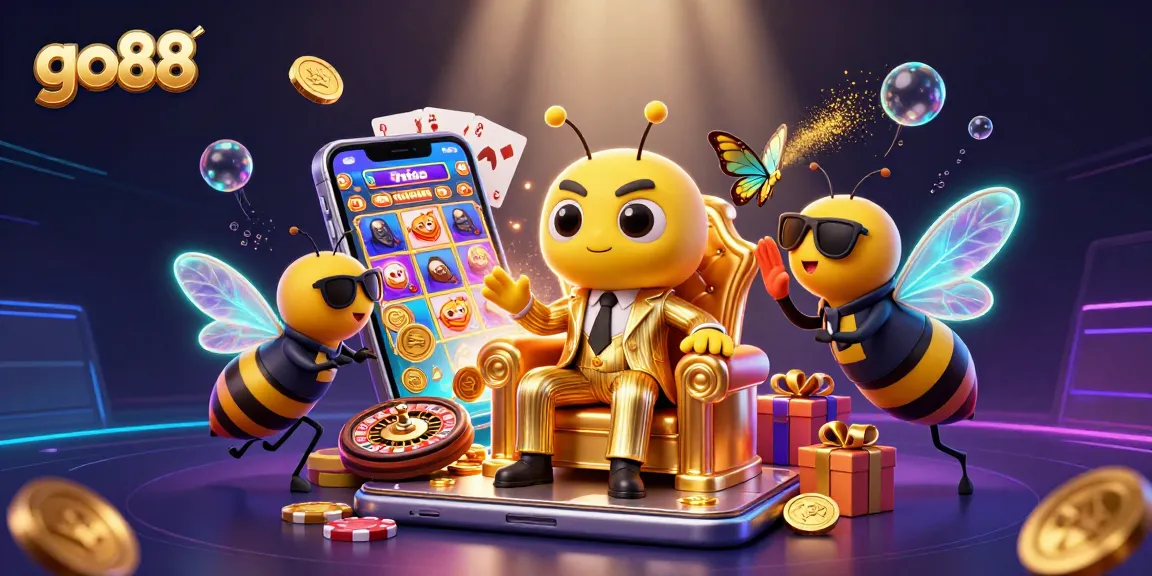 Experience the thrilling games of go88 with the bumblebee mob boss and vibrant casino elements.