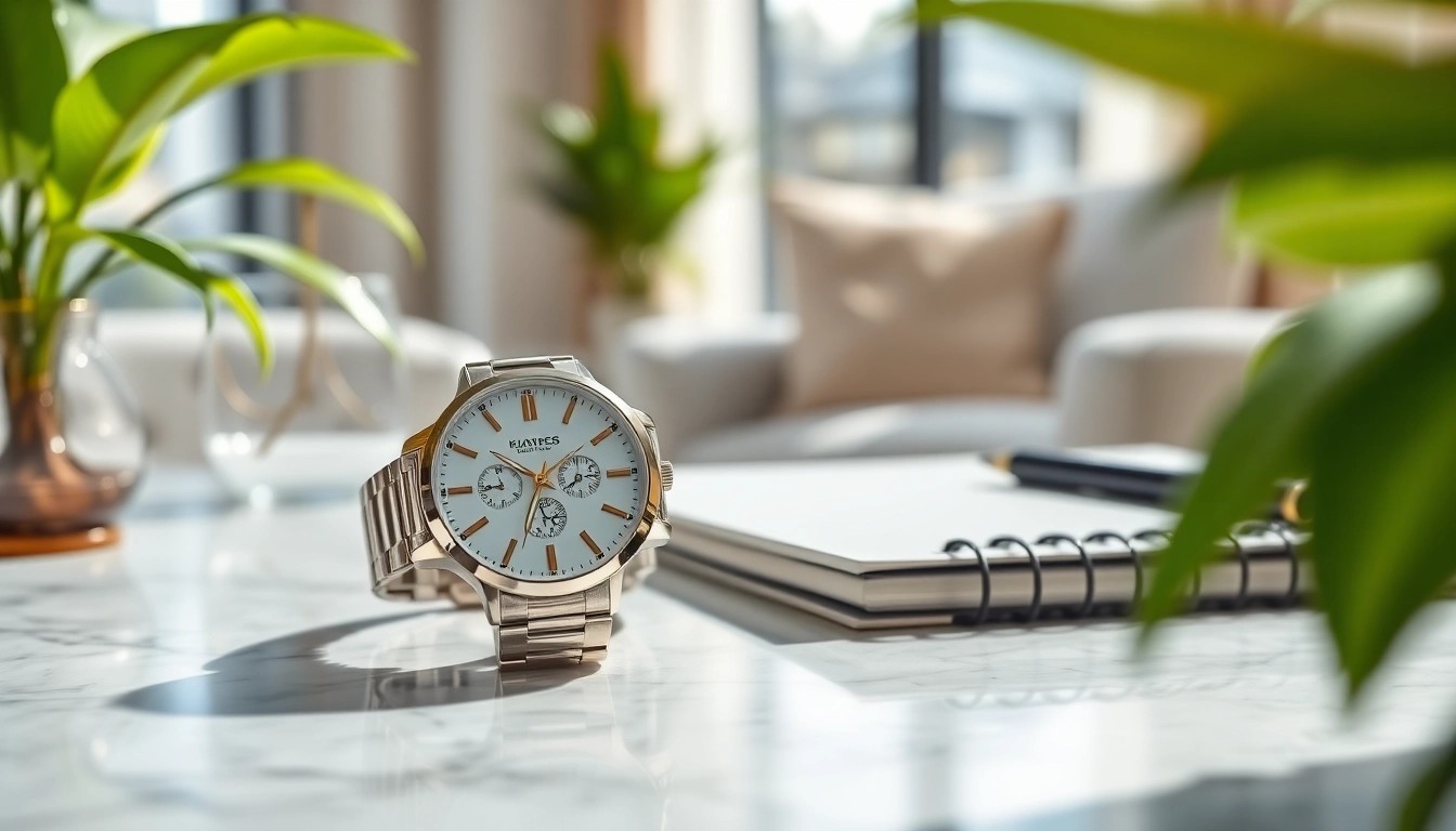 Showcase of a Ladies Classic Smart Watch with elegant design and bright sunlight reflections.