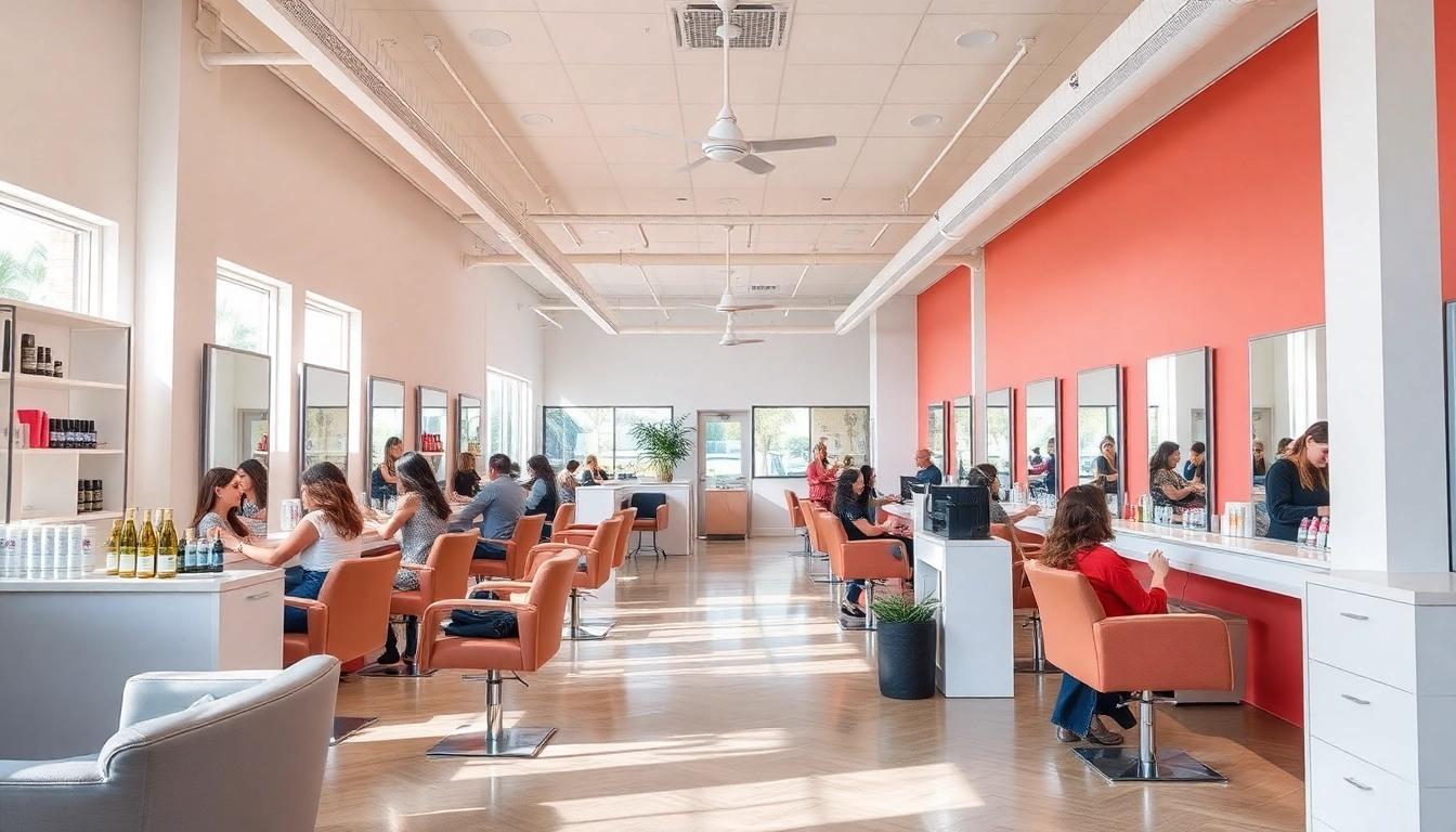 Stylish salon scene showcasing perm services in San Diego.