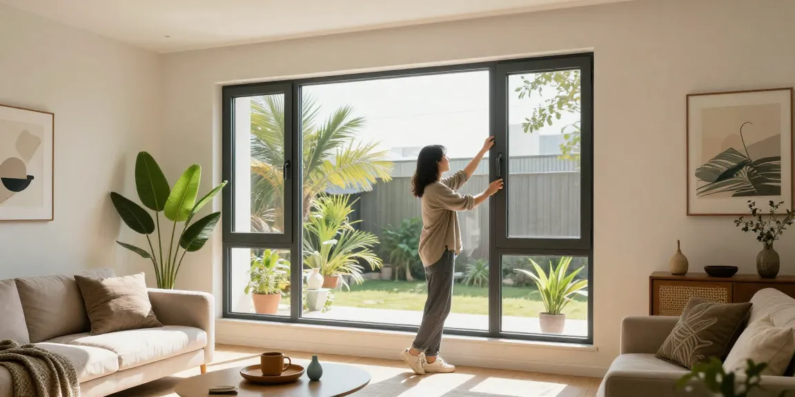 Modern Steko PVC windows in a bright living room demonstrating eco-friendly design and quality craftsmanship.
