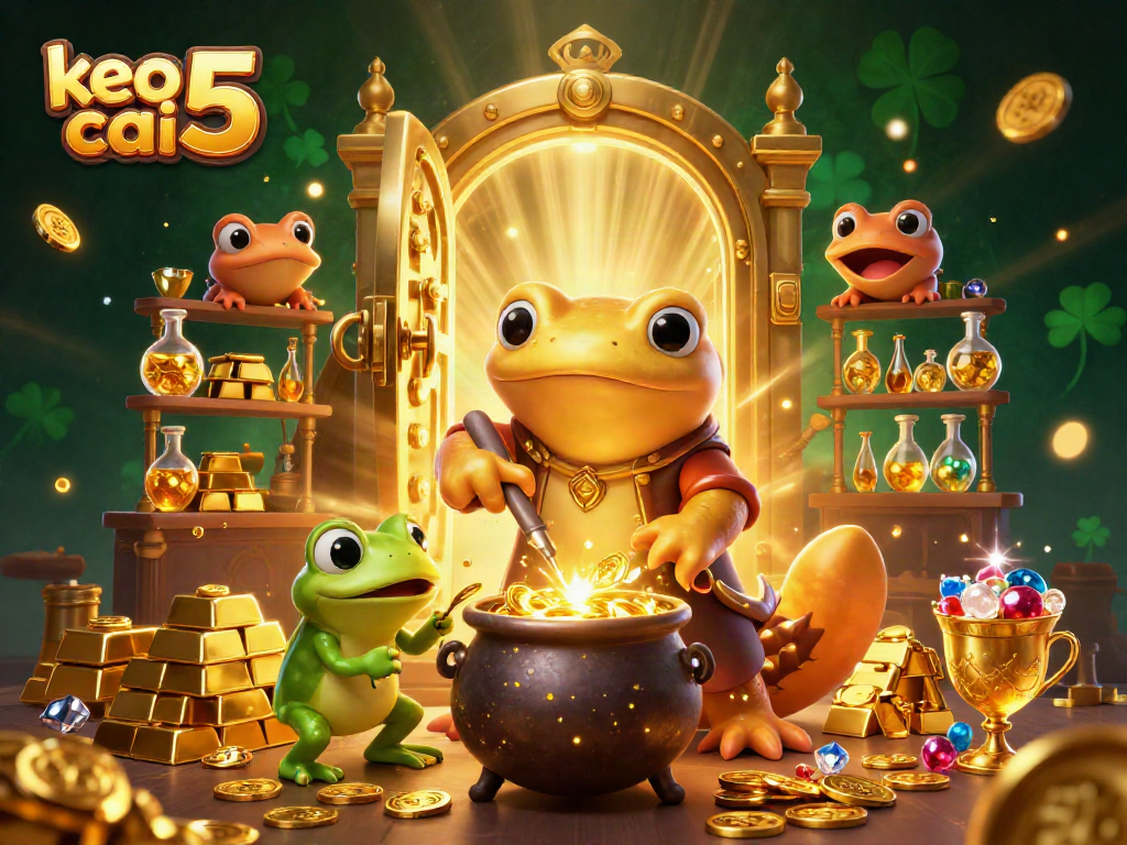 Engage with keo nha cai 5 for a thrilling betting experience, featuring a magical casino illustration.