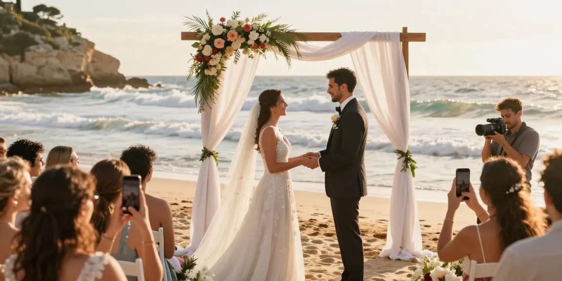 Cinematic wedding at Algarve beach during golden hour, capturing raw emotions and dr 70 moments.