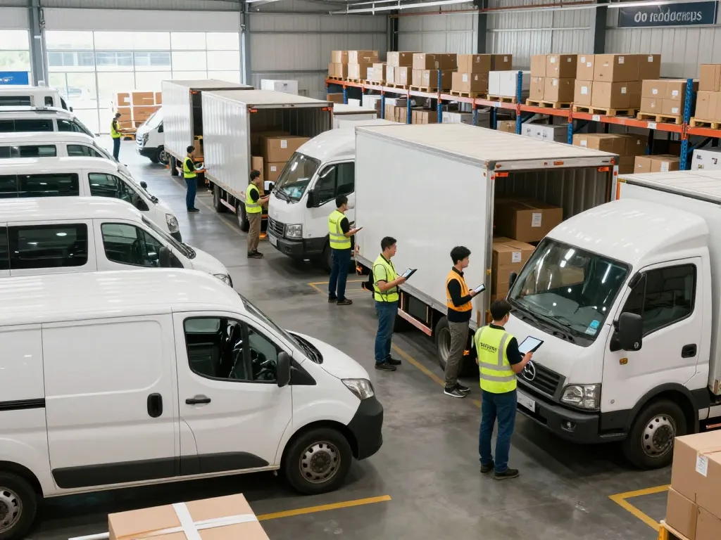 Efficient logistics operations showcasing timely delivery in a modern warehouse.
