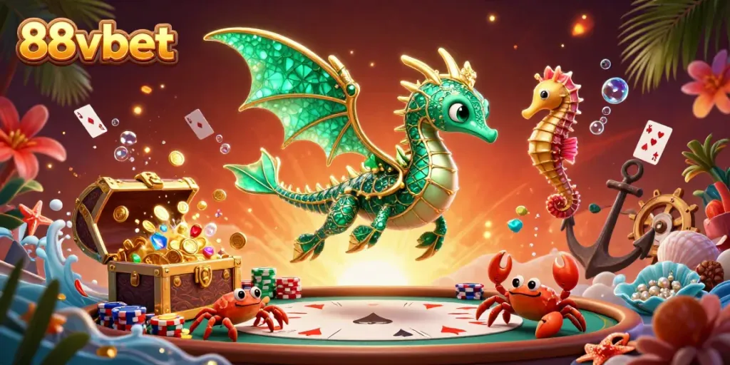 Experience thrilling betting adventures with 88vbet—an enchanting underwater casino illustration.