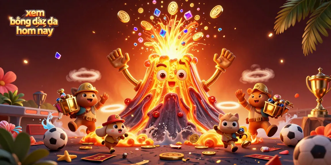 Experience xem bóng đá trực tiếp hôm nay with our vibrant, animated gambling-themed illustration filled with excitement!