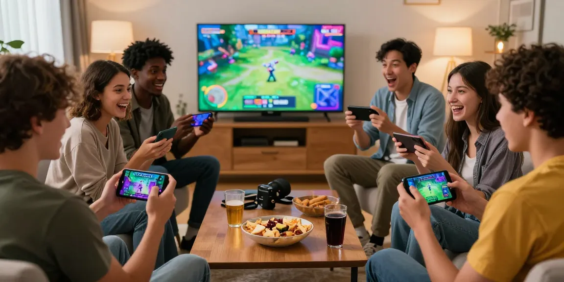 Experience the excitement of gaming at https://ie-777-game.com/ with friends in a vibrant living room.