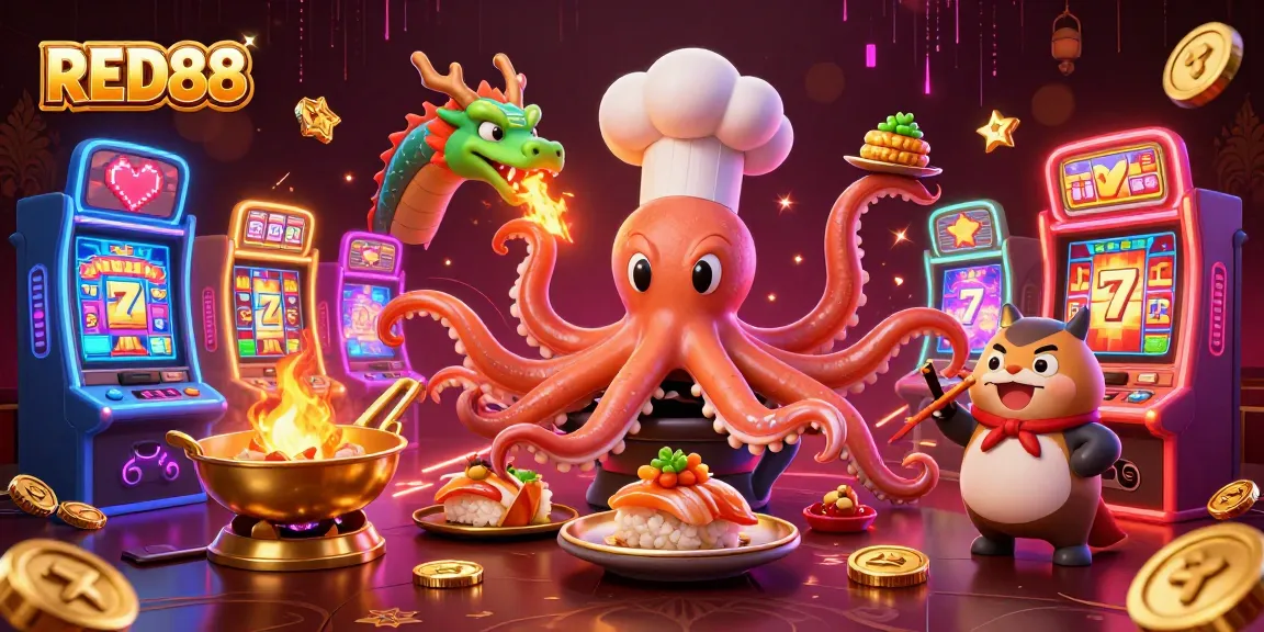 Experience the thrill of RED88 slots with dynamic characters and dazzling casino elements.